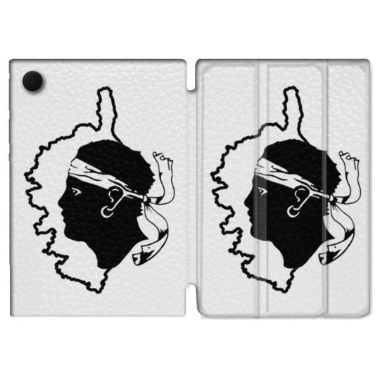 Housse Smart Cover Pour Samsung Galaxy Tab A9 Plus Voyage Corse Blanc