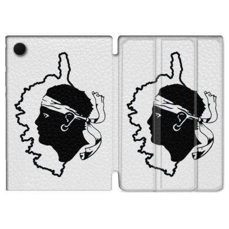 Housse Smart Cover Pour Samsung Galaxy Tab A9 Plus Voyage Corse Blanc