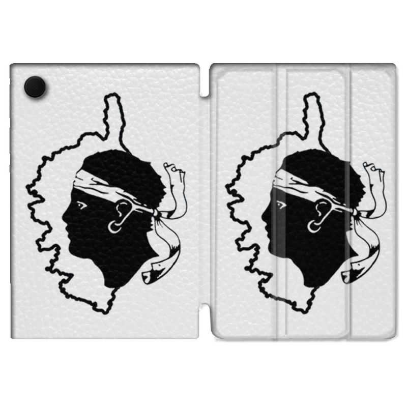 Housse Smart Cover Pour Samsung Galaxy Tab A9 Plus Voyage Corse Blanc