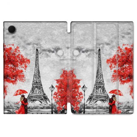 Housse Smart Cover Pour Samsung Galaxy Tab A9 Plus Voyage France Paris Rouge