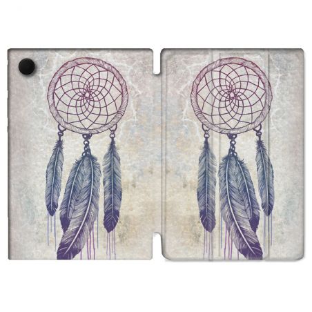 Housse Smart Cover Pour Samsung Galaxy Tab A9 Plus Zen Attrape Reve Blanc