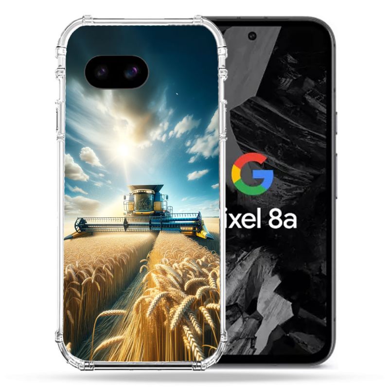 Coque Renforcée Pour Google Pixel 8A Agriculture Moissonneuse Blé