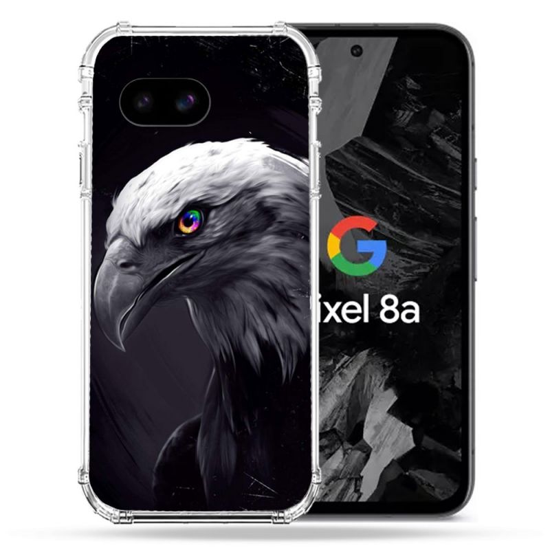 Coque Renforcée Pour Google Pixel 8A Animal Aigle Royal Noir