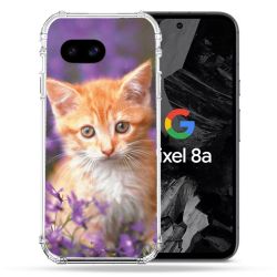 Coque Renforcée Pour Google Pixel 8A Animal Chat Violet