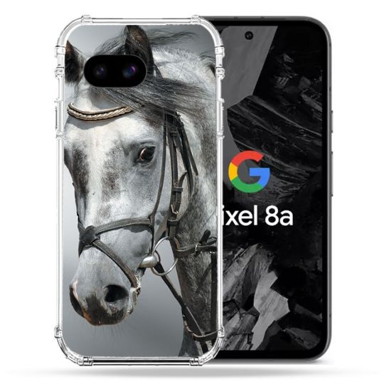 Coque Renforcée Pour Google Pixel 8A Animal Cheval Blanc