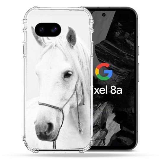Coque Renforcée Pour Google Pixel 8A Animal Cheval Cristal