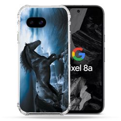 Coque Renforcée Pour Google Pixel 8A Animal Cheval Noir