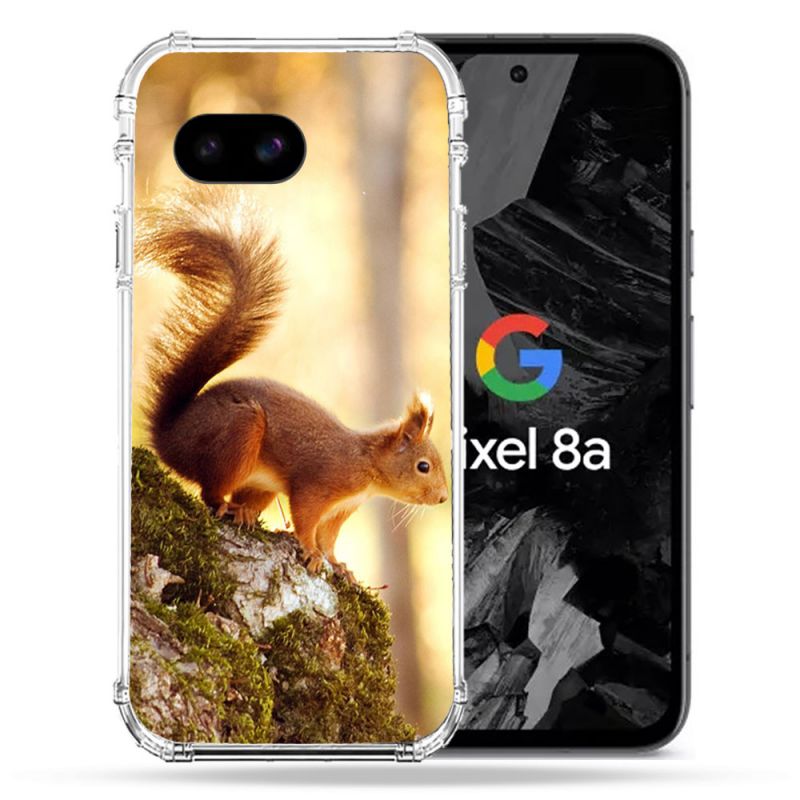 Coque Renforcée Pour Google Pixel 8A Animal Ecureuil Bois