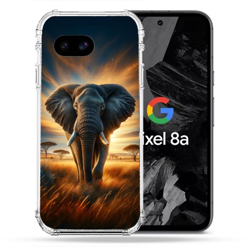 Coque Renforcée Pour Google Pixel 8A Animal Elephant Savane