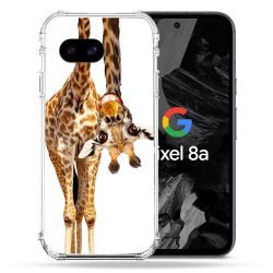 Coque Renforcée Pour Google Pixel 8A Animal Girafe Blanche