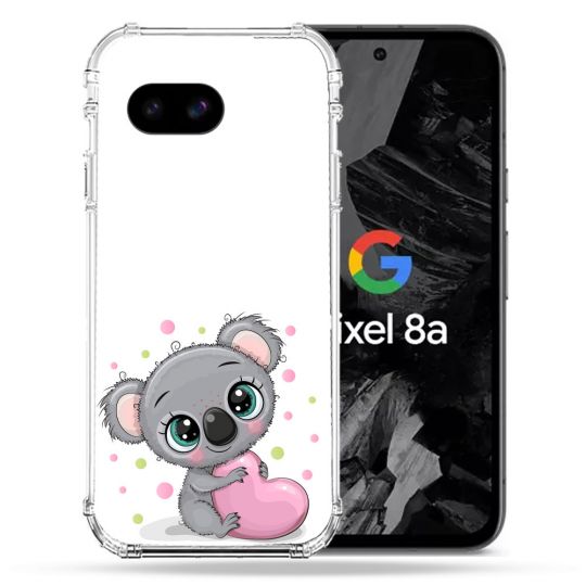 Coque Renforcée Pour Google Pixel 8A Animal Koala Cœur