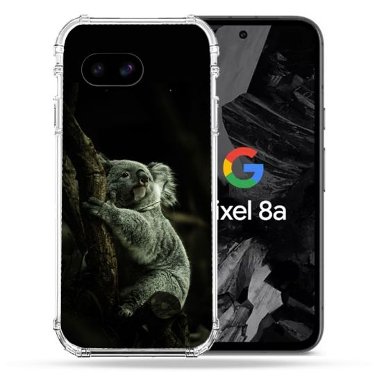 Coque Renforcée Pour Google Pixel 8A Animal Koala Noir
