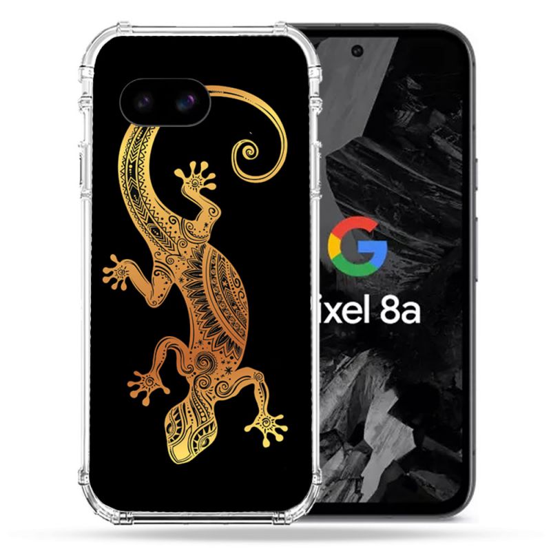 Coque Renforcée Pour Google Pixel 8A Animal Lezard Noir