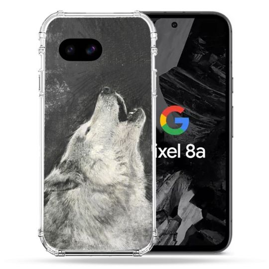 Coque Renforcée Pour Google Pixel 8A Animal Loup Hurlement