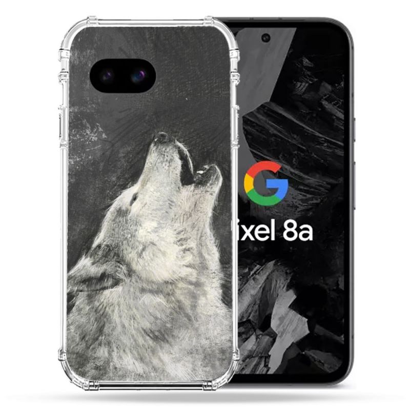 Coque Renforcée Pour Google Pixel 8A Animal Loup Hurlement
