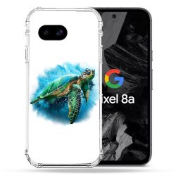 Coque Renforcée Pour Google Pixel 8A Animal Tortue Blanche multicolore