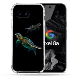 Coque Renforcée Pour Google Pixel 8A Animal Tortue Noire multicolore