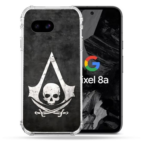 Coque Renforcée Pour Google Pixel 8A Assassin Creed Tete Mort