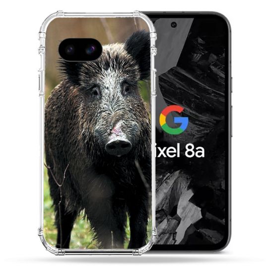 Coque Renforcée Pour Google Pixel 8A Chasse Sanglier bois