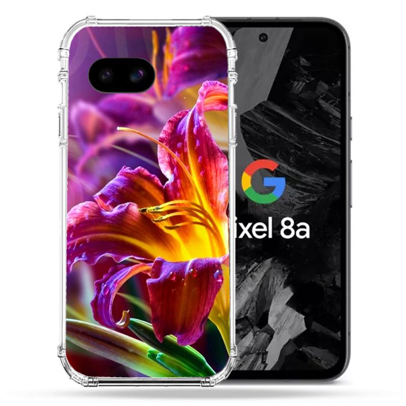 Coque Renforcée Pour Google Pixel 8A Fleur Lys Color