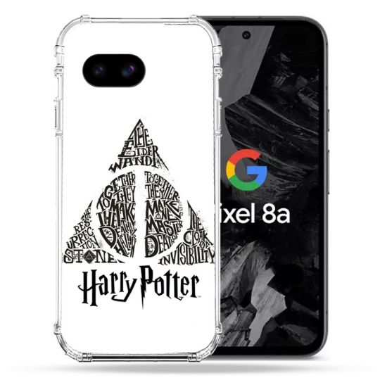 Coque Renforcée Pour Google Pixel 8A Harry Potter Hollows triangle Blanc