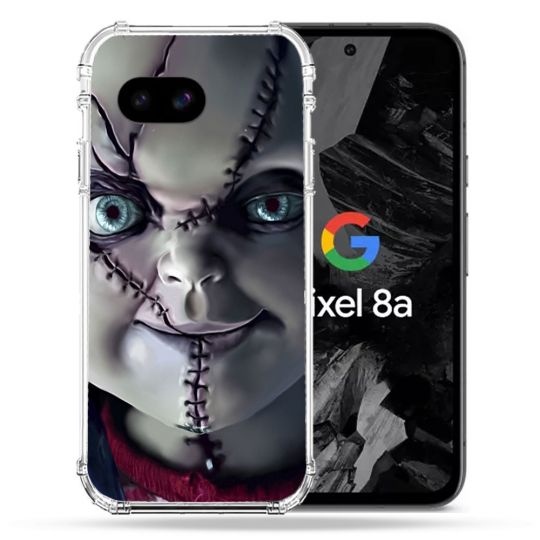 Coque Renforcée Pour Google Pixel 8A Horreur Chucky Cicatrice