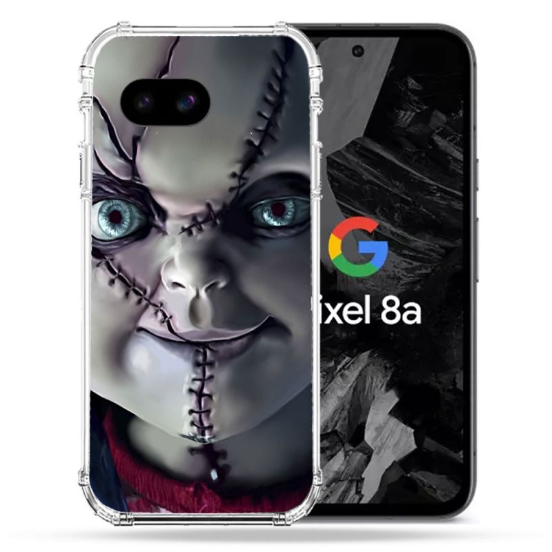 Coque Renforcée Pour Google Pixel 8A Horreur Chucky Cicatrice