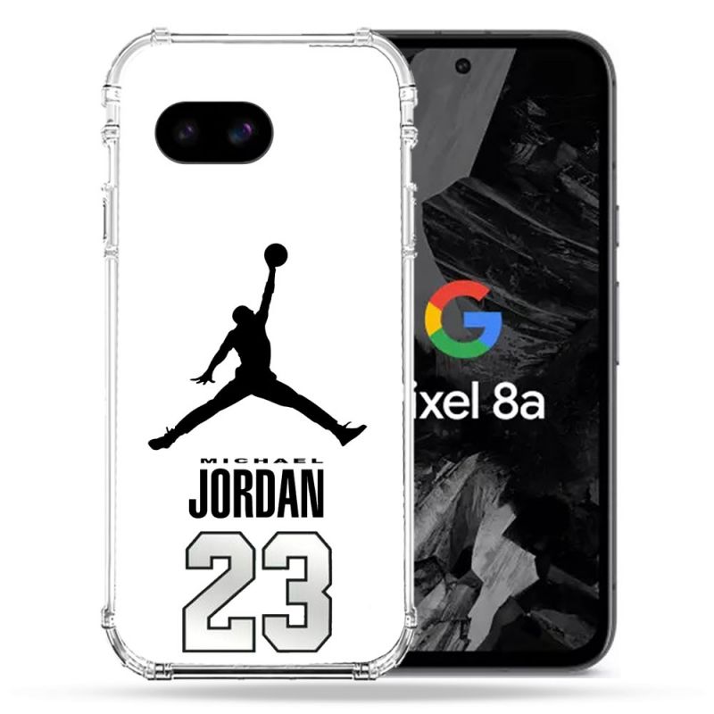 Coque Renforcée Pour Google Pixel 8A Jordan 23 Blanc