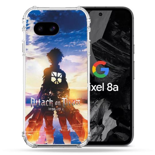 Coque Renforcée Pour Google Pixel 8A Manga Attaque Titans Soleil