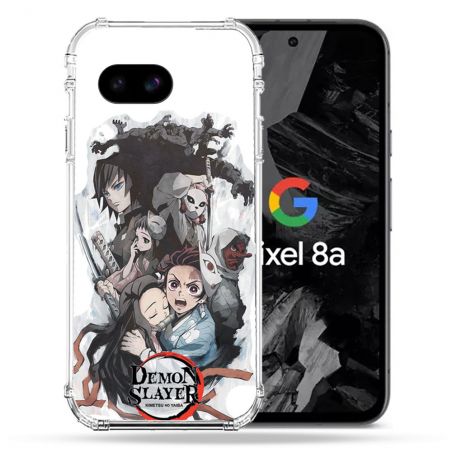 Coque Renforcée Pour Google Pixel 8A Manga Demon Slayer Blanc