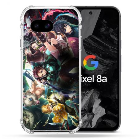 Coque Renforcée Pour Google Pixel 8A Manga Demon Slayer Groupe