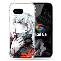 Coque Renforcée Pour Google Pixel 8A Manga Tokyo Ghoul Kaneki Blanc