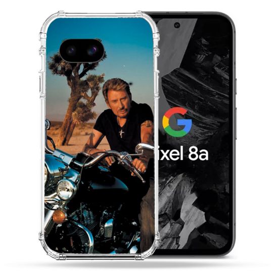 Coque Renforcée Pour Google Pixel 8A Musique Johnny Hallyday Moto