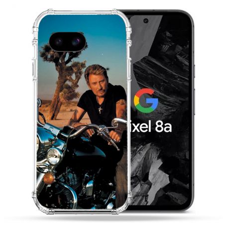 Coque Renforcée Pour Google Pixel 8A Musique Johnny Hallyday Moto