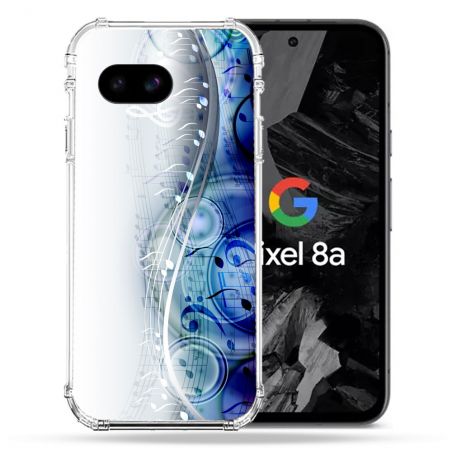 Coque Renforcée Pour Google Pixel 8A Musique Partition Vague