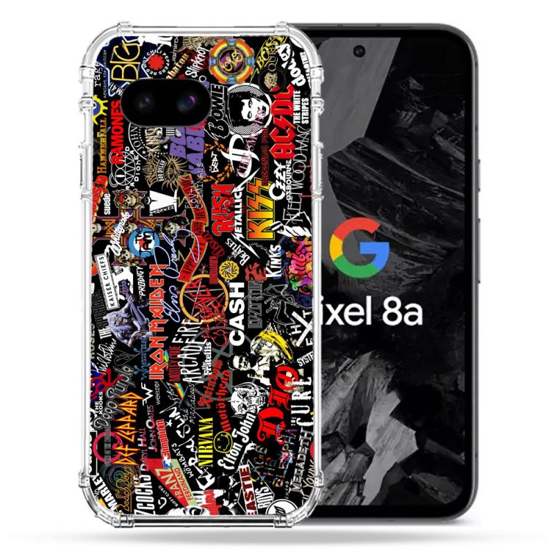Coque Renforcée Pour Google Pixel 8A Musique Rock Groupe