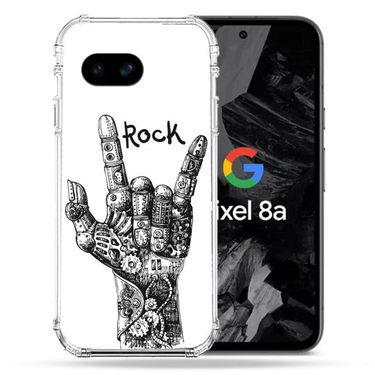 Coque Renforcée Pour Google Pixel 8A Musique Rock Main