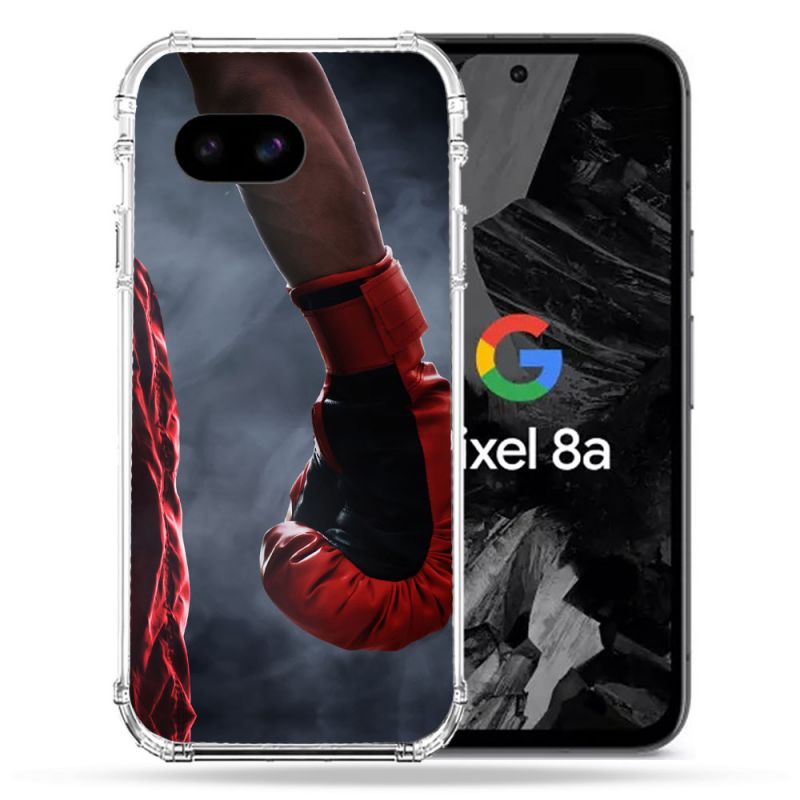 Coque Renforcée Pour Google Pixel 8A Sport Boxe Gant Rouge