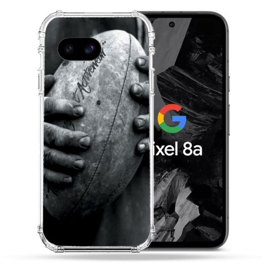 Coque Renforcée Pour Google Pixel 8A Sport Rugby Ballon Vintage