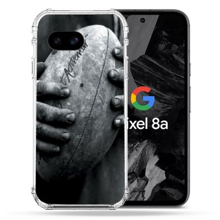 Coque Renforcée Pour Google Pixel 8A Sport Rugby Ballon Vintage