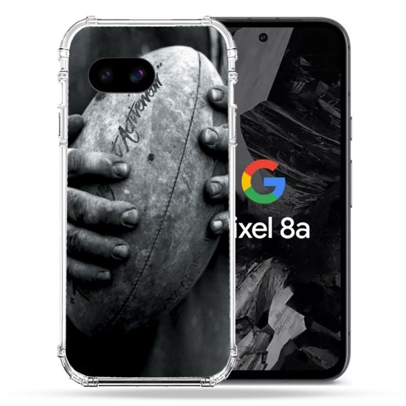 Coque Renforcée Pour Google Pixel 8A Sport Rugby Ballon Vintage