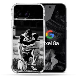 Coque Renforcée Pour Google Pixel 8A Sport Rugby Noir Blanc