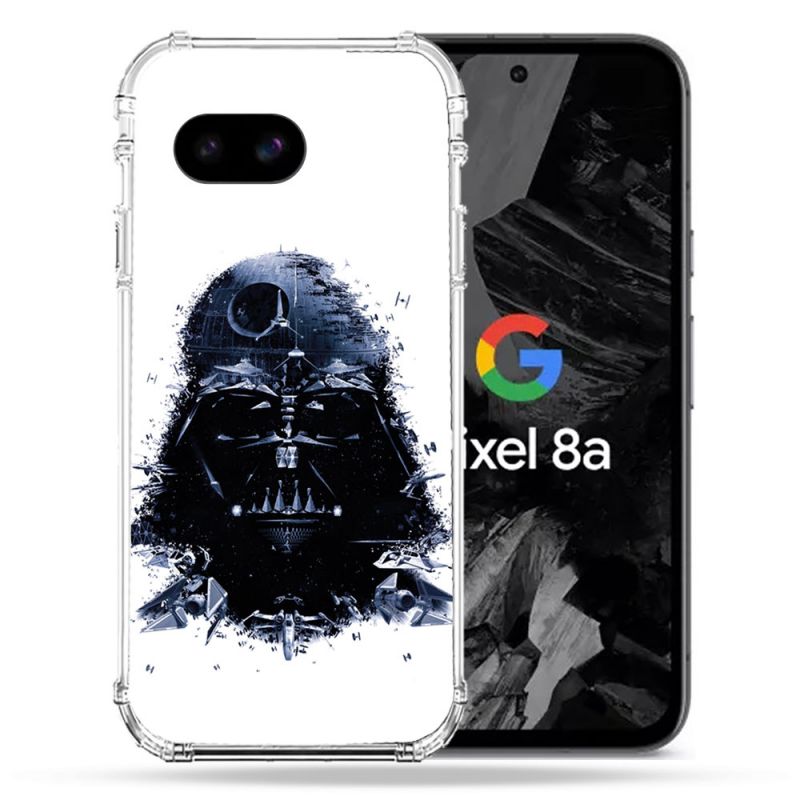 Coque Renforcée Pour Google Pixel 8A Star Wars - Dark Vador Blanc