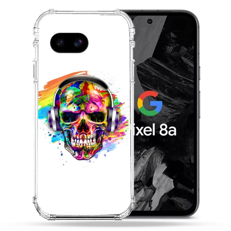 Coque Renforcée Pour Google Pixel 8A Tete de Mort Tag