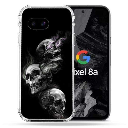 Coque Renforcée Pour Google Pixel 8A Tete de Mort Triple