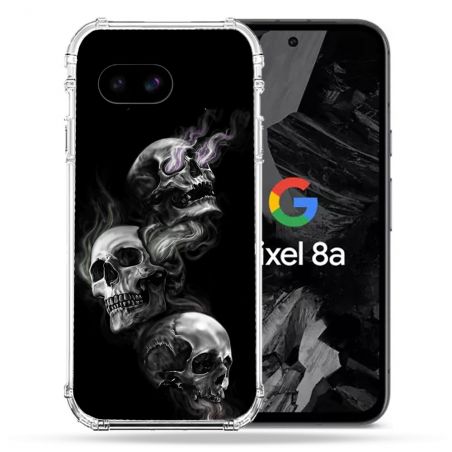 Coque Renforcée Pour Google Pixel 8A Tete de Mort Triple