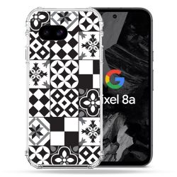 Coque Renforcée Pour Google Pixel 8A Texture Carreau Ciment Noir