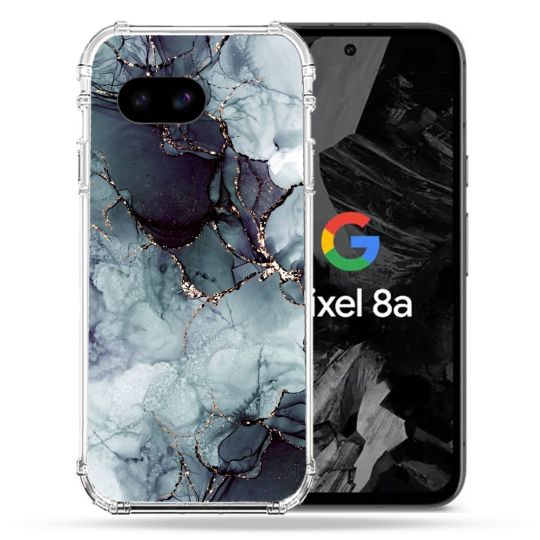 Coque Renforcée Pour Google Pixel 8A Texture Marbre Gris