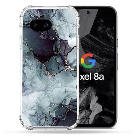 Coque Renforcée Pour Google Pixel 8A Texture Marbre Gris