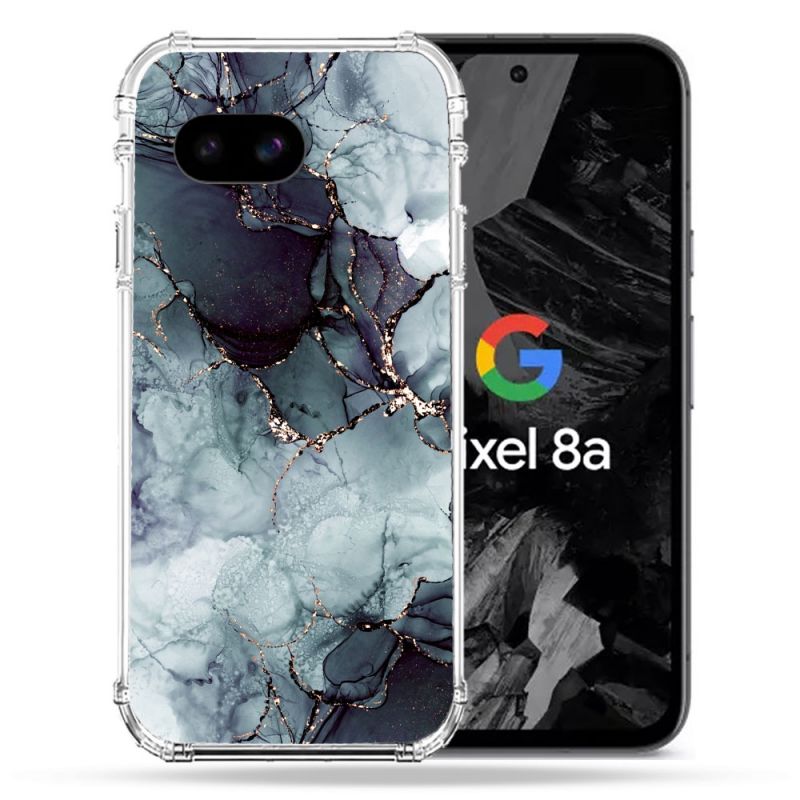 Coque Renforcée Pour Google Pixel 8A Texture Marbre Gris